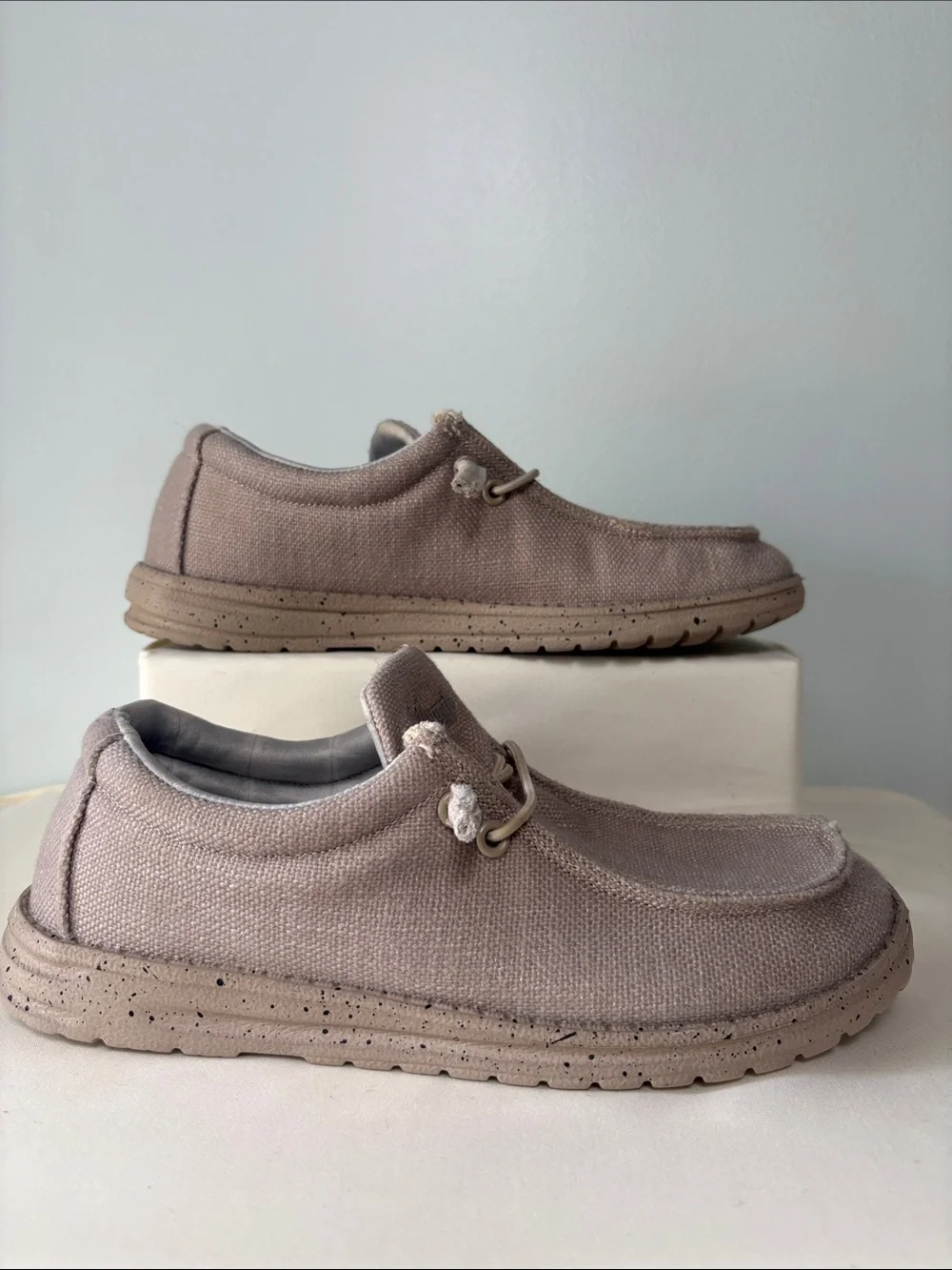 Natural Reflections Women's Beige Canvas Loafers